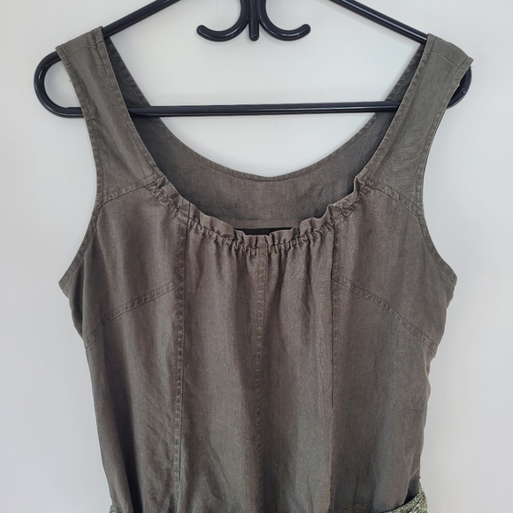 copy size M - Linen, army Green, safari style jumper with awesome pockets. - Picture 4 of 12